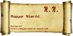 Magyar Nimród névjegykártya
